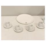 LENOX PLATE AND 4 DEMI TASSE WITH LINERS