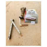 STEEL RULER, SHUT OFF VALVE, ARMY KNIFE, KNIFE