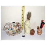 WOOD ROOSTER, JAPAN CARRIAGE, RABBIT THERMOMETER