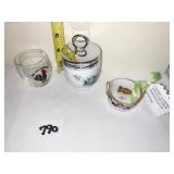 NIPPON HAND PAINTED SALT, SHOT GLASS AND ROYAL