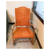 TURNED ARMCHAIR RUST COLOR UPHL.