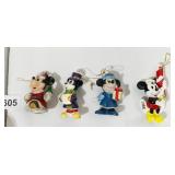 4 MICKEY MOUSE ORNAMENTS