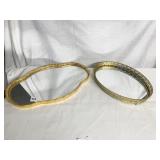 MIRRORED DRESSER TRAYS 17X12 AND 13.5X10
