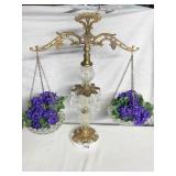 BRASS COVERED JAR AND PLANTER GOBLET BRASS DUCK