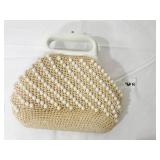 WOVEN BEADED VINTAGE BAG LIGHT STAINING INSIDE
