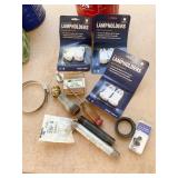 FLUORESCENT LAMP HOLDERS, SCREWDRIVER, CLAMP,