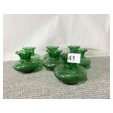 DARK GREEN VASES 3.5" H
