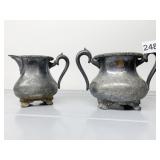 CREAMER/ SUGAR TAUNTON SILVER CO QUADRUPLE PLATE
