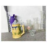 VASES, STEIN UNMARKED, CANDLE HOLDER