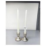 STERLING WEIGHTED CANDLE STICKS OUCHIN CREATION