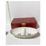 DIVIDED BOXWOOD AND PINE SERVING DISH NIB