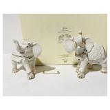 HAWAIIAN GEMMED ELEPHANTS SET OF TWO (TUSK BAR