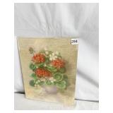 PASTEL FLOWERS BY C. SQUIER 15 X 12