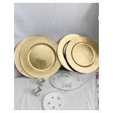 PLASTIC 4 CHARGERS, 2 JAPAN CREAMERS, ROYAL