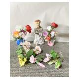 VINTAGE LADY PLANTER JAPAN, PLASTIC SWANS