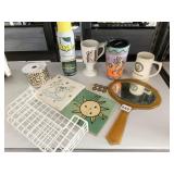 MIRROR, TRIVETS, RIBBON, SOUTH WEST TRAVEL MUG NEW