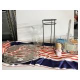 R/W/BLUE CLOTH, IRON STAND, ETC. .