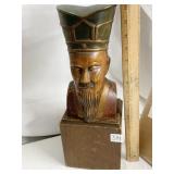 WOOD ASIAN MALE HAS BEEN DRILLED ON BACK TO BE