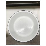 PORCELAIN PAN W/ HANDLES 17" W X 6" H