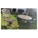 CAST ALUMINUM PATIO SET 29" ROUND W/ SWIVEL