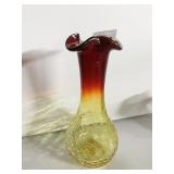 CRACKLE GLASS VASE