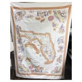 VINTAGE FLORIDA TABLECLOTH 48 X 63