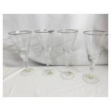 4 PLATINUM LENOX GLASSES - 2 SIZES ICED BEVERAGE