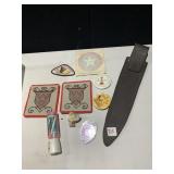 KNIFE SHEATH, PATCH, COASTERS, MINI CHICK