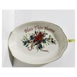 LENOX BLESS THIS HOME CARDINAL DISH "WINTER