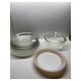 GLASS PIE PANS 8 FIRE KING VARIOUS SIZES, 9" FIRE