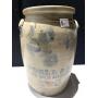 3 GALLON FOELL & ALT BLUE GRAY CROCK WITH ELEPHANT