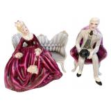 FLORENCE CERAMICS 2 C. PARLOR COURTING SCENE