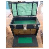 STORAGE CASE WITH WOOD PULL OUT DRAWERS