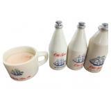 OLD SPICE AFTER SHAVE BOTTLES AND SHAVING CUP