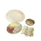 LIMOGE FRANCE PLATE, SERVING DISH AND HAND