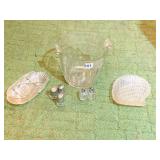 CUT GLASS SERVING ACCENT PIECES, MINI SALT AND