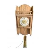 WALL CLOCK W/ WEIGHT HANDMADE 25" H CASE