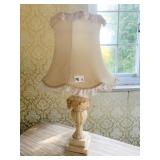 MARBLE BASE ANTIQUE LAMP W/ SHADE