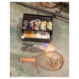 FISHING TACKLE BOX WITH ASSORTED GOODIES, VHS