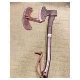 AXE WITH LEATHER SHEATH AND HANGER