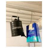 LINSEED OIL AND VINTAGE FUEL CAN AND FUNNEL