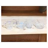 ETCHED GLASS SUGAR CREAMERS