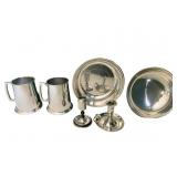 HOLAND PEWTER FINGER CANDLE HOLDER, 2 PEWTER