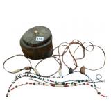 BEADED NECKLACE AND NECKLACES W/ LEATHER STRING