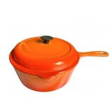 #20 LE CREUSET PAN W/ LID 3" H X 7.24" D - NEVER