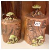 TREASURE CRAFT CANNISTER WITH MUSHROOMS