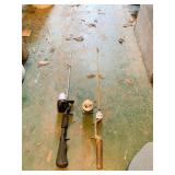 2 FISHING RODS AND REELS, JOHNSON GRAPHITE GTF-16