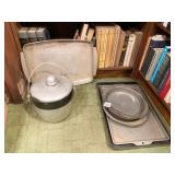 MCM ALUMINUM ICE BUCKET, ROUND CAKE PANS, FOLEY