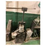 HAND CRAFTED GRAPE PRESS MOUNTED ON HEAVY WOOD