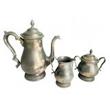 STERLING INTERNATIONAL TEAPOT, CREAMER/SUGAR